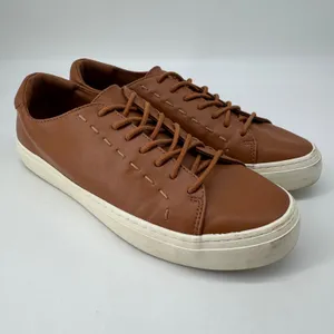 Universal Threads Sneakers Women 9.5 Brown Faux Leather Lace Up Stitched Detail thumbnail 3
