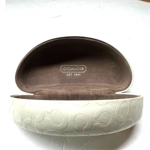 Coach hard shell glasses case embossed signature logo cream sunglasses large thumbnail 2