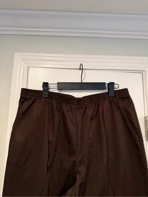 NWT Alfred Dunner Size 14 Chocolate Brown Pull On Cotton Stretch Pants thumbnail 2