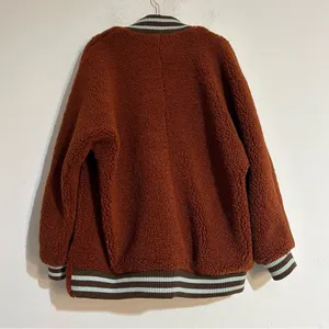 Free People Sweet Varsity Cardigan Teddy Fleece Jacket Size Medium thumbnail 8