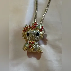 Charming Hello Kitty Red Pendant Necklace Silver thumbnail 5