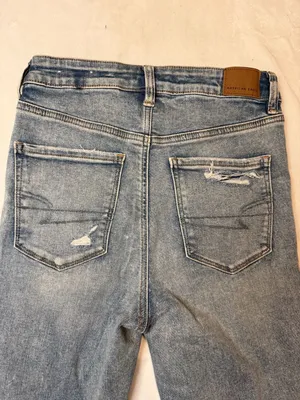 American Eagle Ne(x)t Level Stretch Light Wash Distressed High-Rise Skinny Jeans thumbnail 9