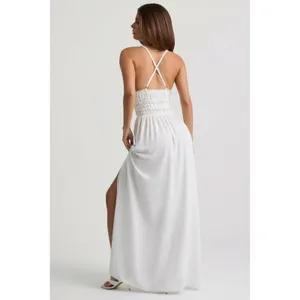 Oh Polly Pryana White Plunge‎ Cross Back Maxi Dress NWT Size US 2 thumbnail 5