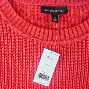 Banana Republic NWT Shaker-Stitch Cropped‎ Pullover Red Crew-neck Women's XL thumbnail 4