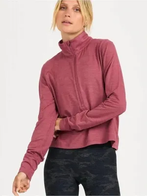VUORI 1/2 Zip Crescent Rose Long Sleeve Pullover Top L thumbnail 1