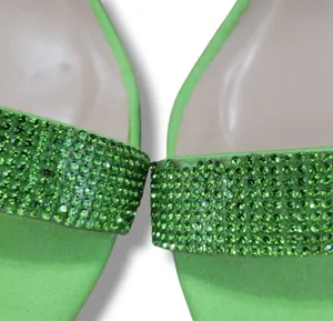 Lulus Shoes Size 10 Lulus Taylor Rhinestones Ankle Strap Heels Green With Flaws Missing Rhinestones thumbnail 4