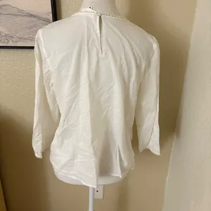 Sézane White‎ Embroidered Cotton Top Size 38 US 6 thumbnail 4