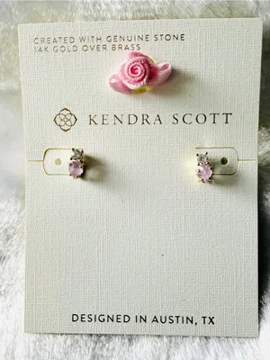 Kendra Scott Jensen Birthstone Stud Earrings - Gold/Purple Amethyst thumbnail 1