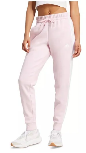 Adidas Size XL Women's Pink Three Stripes Fleece Slim Pants Has a small stain thumbnail 1