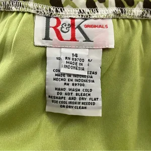 Vintage Y2K R&K Originals Ruffle Skirt Set Polka Dot Elastic Waist Green 14 thumbnail 3