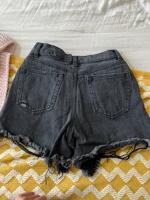 Forever 21 Black High Waisted Distressed Jean Shorts thumbnail 5