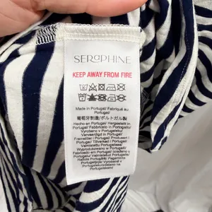 Seraphine Navy/White Striped Maternity and Nursing A-Line Soft Jersey Dress Sz 6 thumbnail 8