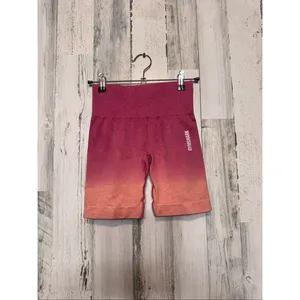 Gymshark Ombre Seamless Shorts Womens Size Extra Small XS Berry Orange Athletic thumbnail 5