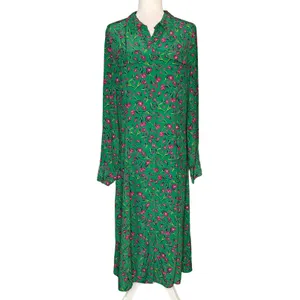 Long Tall Sally Green Button Front Midi Dress US 12 Large Shift Pink Floral thumbnail 3