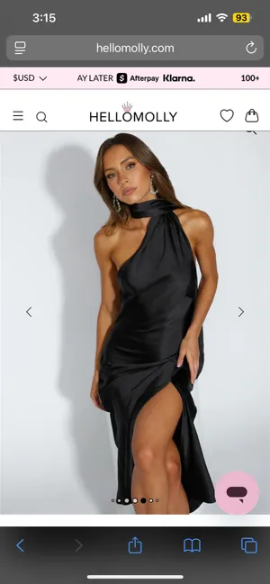 Satin Maxi Dress Black thumbnail 5