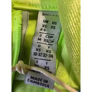 Adidas Originals Women's XS Cropped Short Sleeve Track Top Neon Green NWT thumbnail 6