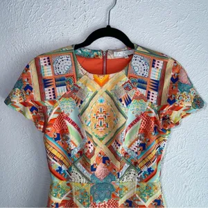 Alexis Multicolor Geometric Print Mini Dress Small kaleidoscope thumbnail 5