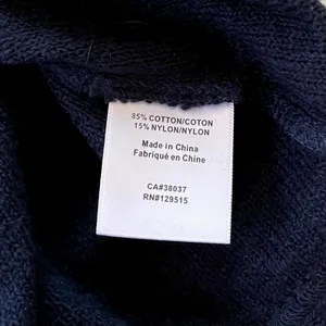 Puli Navy 3/4 Sleeve Ruffle Front Sweater Cardigan thumbnail 3