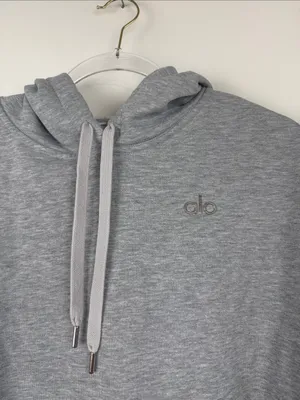 Alo Yoga Heather Grey Accolade Oversized Hoodie Sweatshirt Size XS thumbnail 4