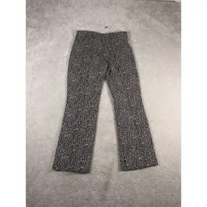 Anthropologie By The Essential Crop Flare Pants Womens Xs Black Animal Print thumbnail 7