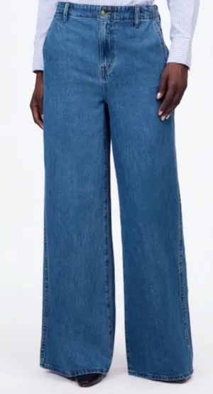 Madewell Wide-Leg Jeans in Medium Blue thumbnail 1