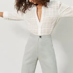 Mara Hoffman Hemp Organic‎ Cotton Arlene Pants Flare Leg Crop Green $362 Size 4 thumbnail 2
