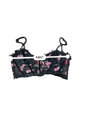 For Love And Lemons Black Floral Embroidered Lace Bustier thumbnail 12