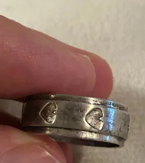 925 sterling silver ring band size 7 unique thumbnail 1