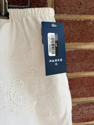Parke x Target White Ruffle Sleep Shorts Women's Medium NWT thumbnail 2