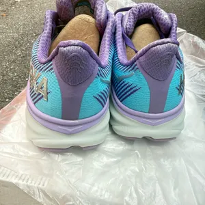 Hoka One One Clifton 9 running shoes in purple and blue with a gradient effect #running #athletic women size 7 thumbnail 3