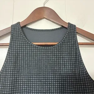 Vuori Elevation Plyo Tank Black Check Size L — Soft Stretchy Performance Crop thumbnail 5