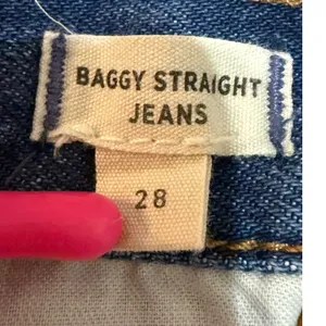 Madewell Baggy Straight Jeans Medium‎ Wash Blue Cotton Hemp Size 28 thumbnail 6