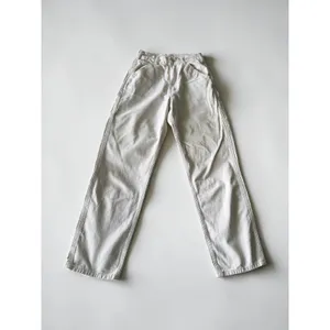 J. Galt Shanghai Off White Cream Carpenter Pants High Waisted Straight Leg Sz S thumbnail 2