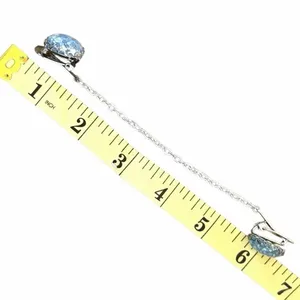 Vintage Blue Opal Confetti Lucite Sweater Guard Clips thumbnail 7