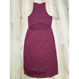 Abercrombie &‎ Fitch Burgundy Heather Knit Cutout Midi Dress Large Sleeveless thumbnail 3