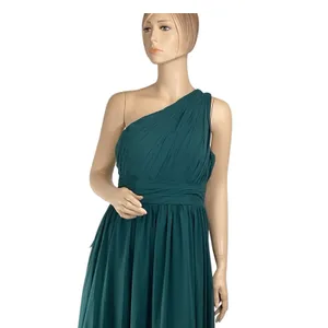 Azazie Charlize Stretch‎ A-Line One Shoulder Mesh Floor-Length Dress thumbnail 2