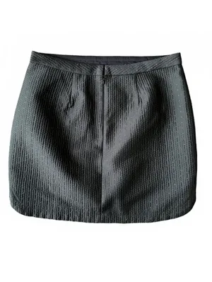Madewell Mini Skirt Size 12 Black Silver Polka Dots Casual Work Classic City thumbnail 2
