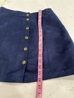 Old Navy Navy Button-Front Mini Skirt with Gold Buttons thumbnail 7