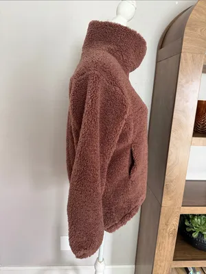 Lululemon Cozy Plush Sherpa Funnel Neck Sweater - Mauve size 2 thumbnail 2
