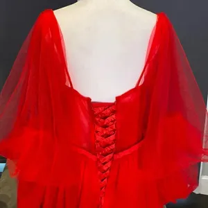 Women’s Red Prom Party Formal Dress With Corset Back and Leg Slit Size 10 NWOT thumbnail 7