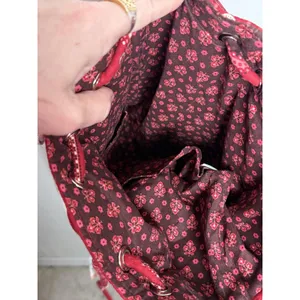 Vera Bradley Backpack Womens Red Pink Paisley Quilted Cotton‎ Drawstring Bag thumbnail 6