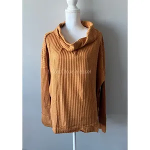 Free People NWT Women Large Orange Knit Sweater Top Lagenlook Boho Fall Cottage thumbnail 5