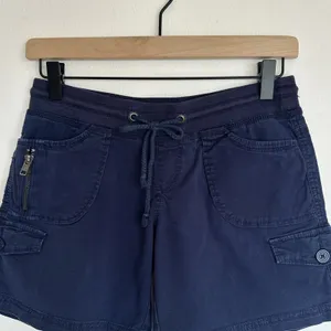 Vintage Y2K Unionbay 100% Cotton Cargo Shorts S Low Rise Navy Utility Gorpcore thumbnail 2