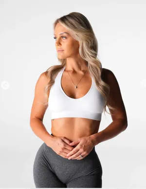 NVGTN White Finesse Seamless Halter Bra thumbnail 1