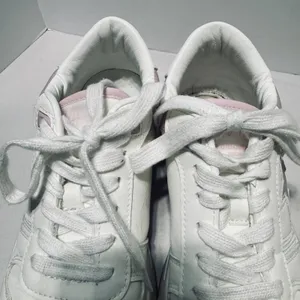 VINTAGE HAVANA Women’s Fashion Sneakers Leather white & Pink Star 7.5 thumbnail 4