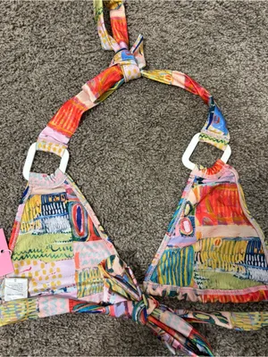 Strawberry Milk Mob Pattern Bikini Top NWT thumbnail 3