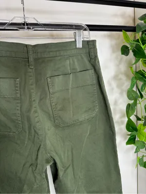 J. Crew Green Sailor Slim Wide Leg Chino Pant Cropped size 27T Tall Inseam BY638 thumbnail 10