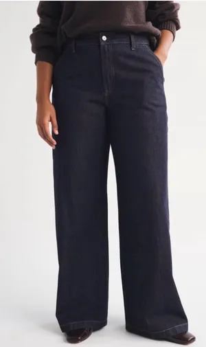 Abercrombie & Fitch Curve Love High Rise Wide Leg Trouser Jean size 27 Long thumbnail 1