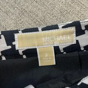 MICHAEL KORS Womens Skirt Black White Houndstooth Pattern Mini Size‎ 2 thumbnail 4