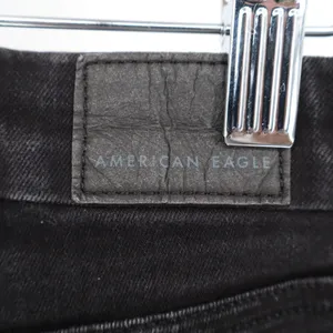 American Eagle Outfitters Skinny Jeans Womens 6 Long Black Denim Distressed thumbnail 4